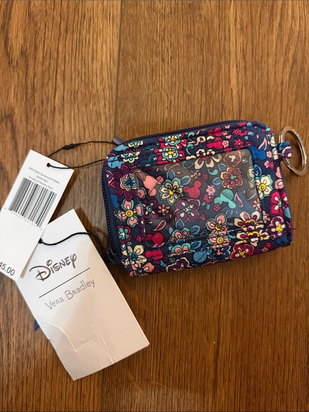 Vera Bradley RFID petite zip around wallet sensational Mickey Disney